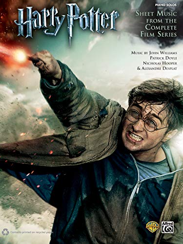 Harry Potter sheet music cover featuring a dramatic image of Harry.
