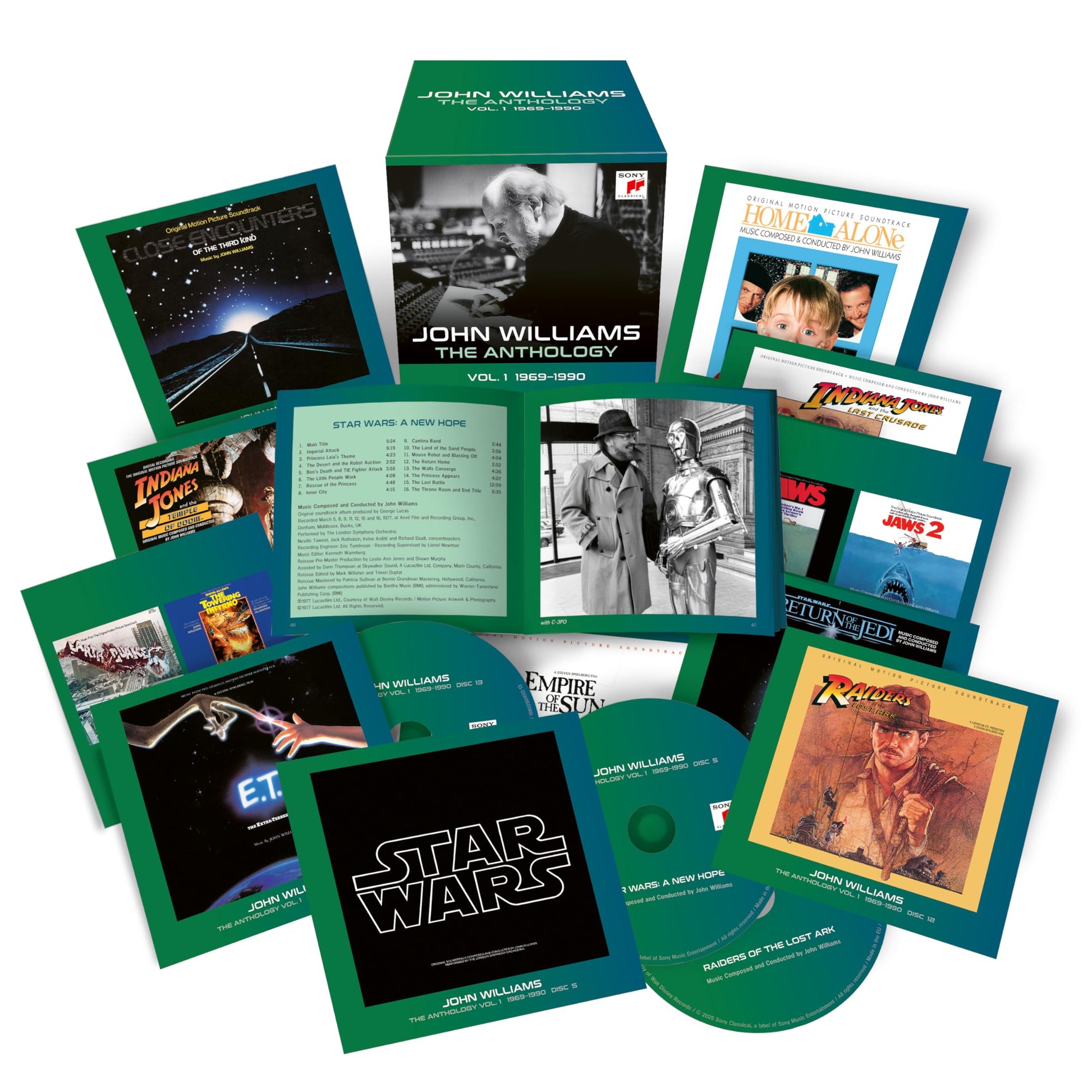John Williams’ “The Anthology, Volume 1” CD box set with film covers.