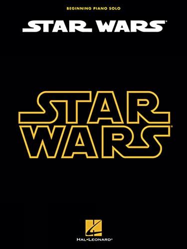 Black sheet music cover with yellow "Star Wars" logo and text.