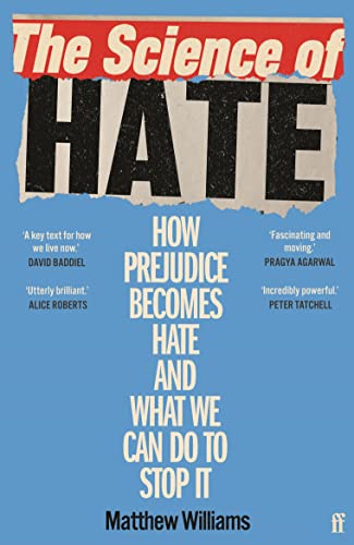 Book cover for The Science of Hate by Matthew Williams on a blue background.