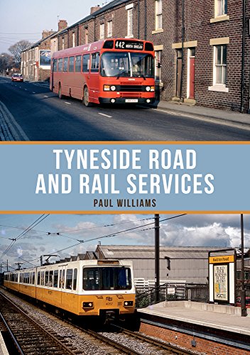 Book cover featuring a red vintage bus and a yellow commuter train.