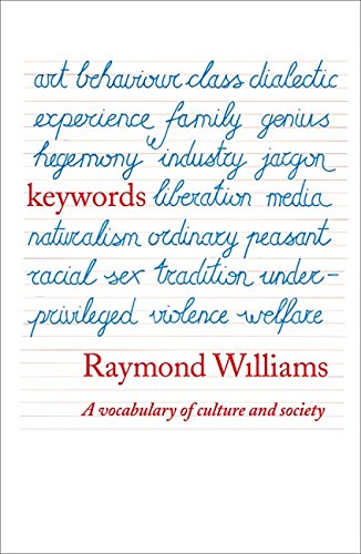Book cover with handwritten keywords and author Raymond Williams’ name.