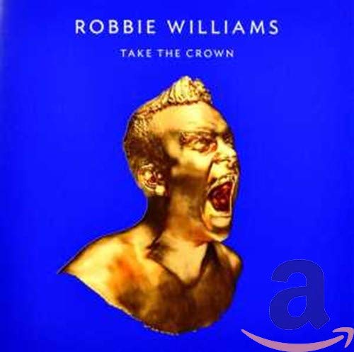 Blue album cover featuring a golden bust of a screaming man.
