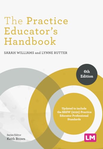 Book cover: "The Practice Educator's Handbook," 6th edition, with circular design.