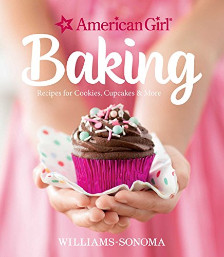 “American Girl Baking” cookbook cover with hands holding a decorated cupcake.