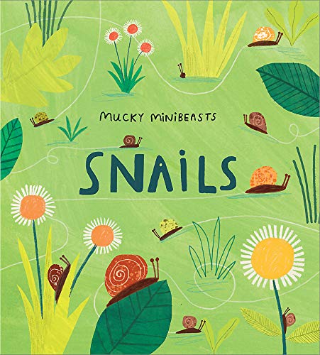 Book cover with illustrated snails, flowers, and green foliage.