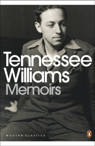 Book cover: “Memoirs” by Tennessee Williams, black and white portrait.