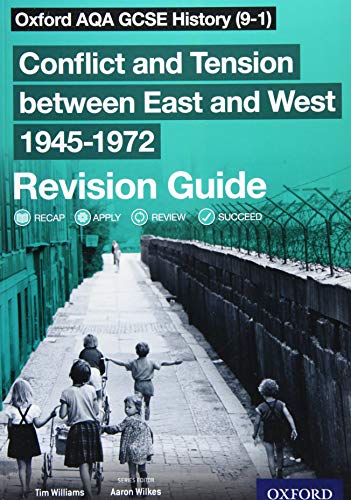 Front cover of an Oxford AQA GCSE History revision guide featuring a Berlin Wall image.