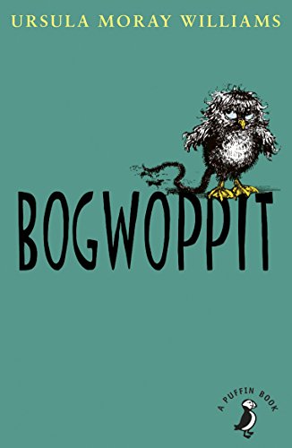 Book cover: "Bogwoppit" featuring a cartoon owl on teal background.
