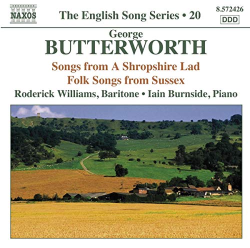 CD cover: rolling hills landscape with text “Butterworth: Shropshire Lad.”