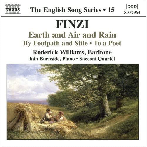 CD cover for Finzi’s “Earth and Air and Rain” with landscape painting.
