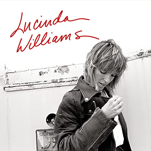 Black and white album cover featuring Lucinda Williams and a trailer.