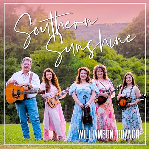 CD cover showing four musicians with instruments in a park, titled Southern Sunshine.