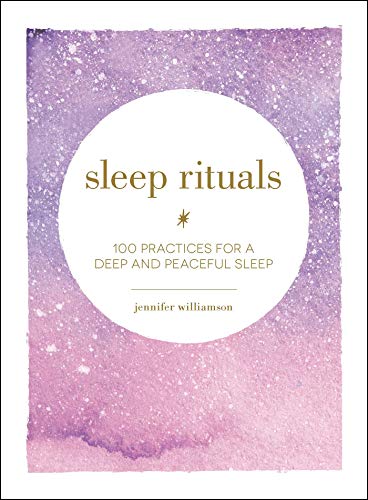 Book cover with purple and pink watercolor, title “Sleep Rituals”.