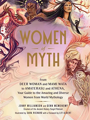 Book cover featuring illustrated portraits of diverse mythological women.