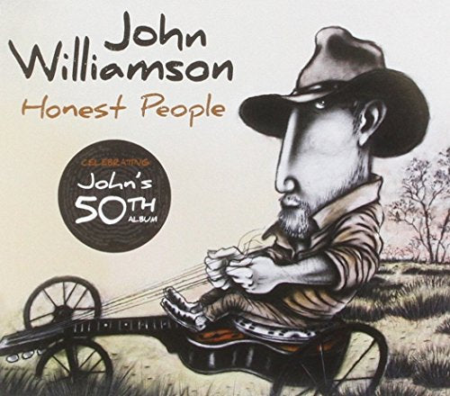 CD cover for John Williamson’s “Honest People” featuring a cartoon musician.