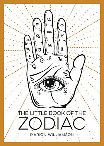Book cover with hand illustration displaying zodiac symbols and an eye.