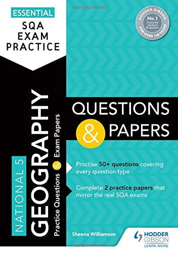 National 5 Geography exam practice book, teal and black cover.