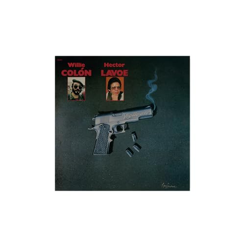 Album cover for Willie Colón and Héctor Lavoe’s “Vigilante” with a gun.