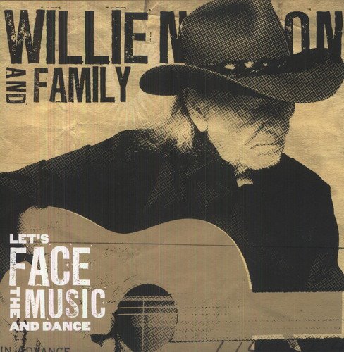 "Sepia-toned album cover featuring Willie Nelson holding a guitar, wearing a cowboy hat."