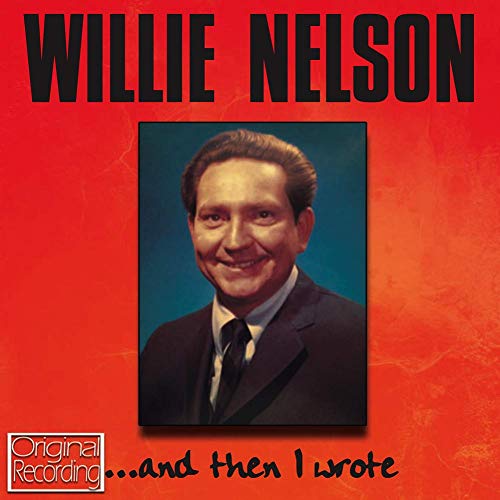 Willie Nelson album cover, portrait on red textured background.