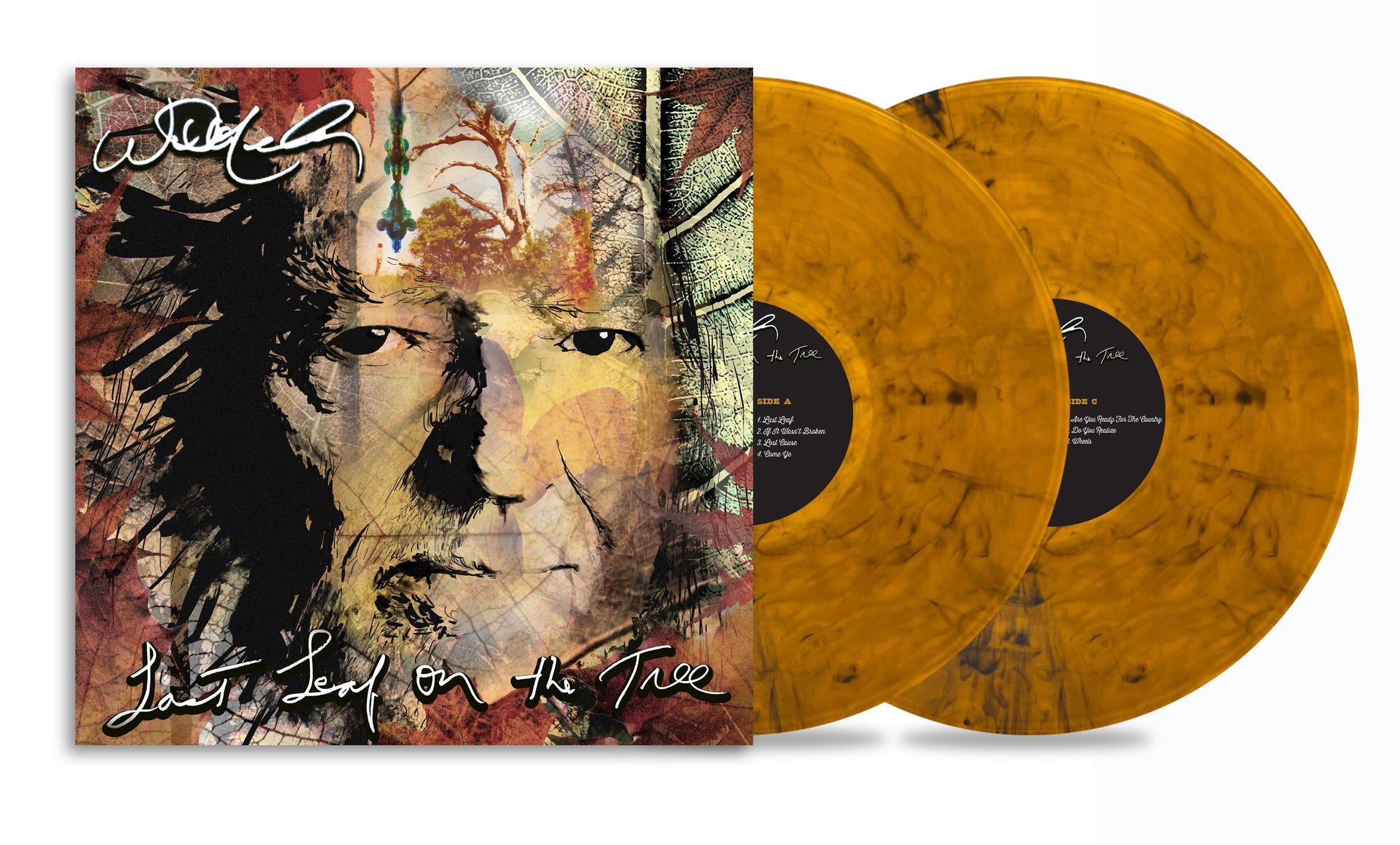 Willie Nelson’s “Last Leaf of the Tree” double vinyl record with yellow discs.