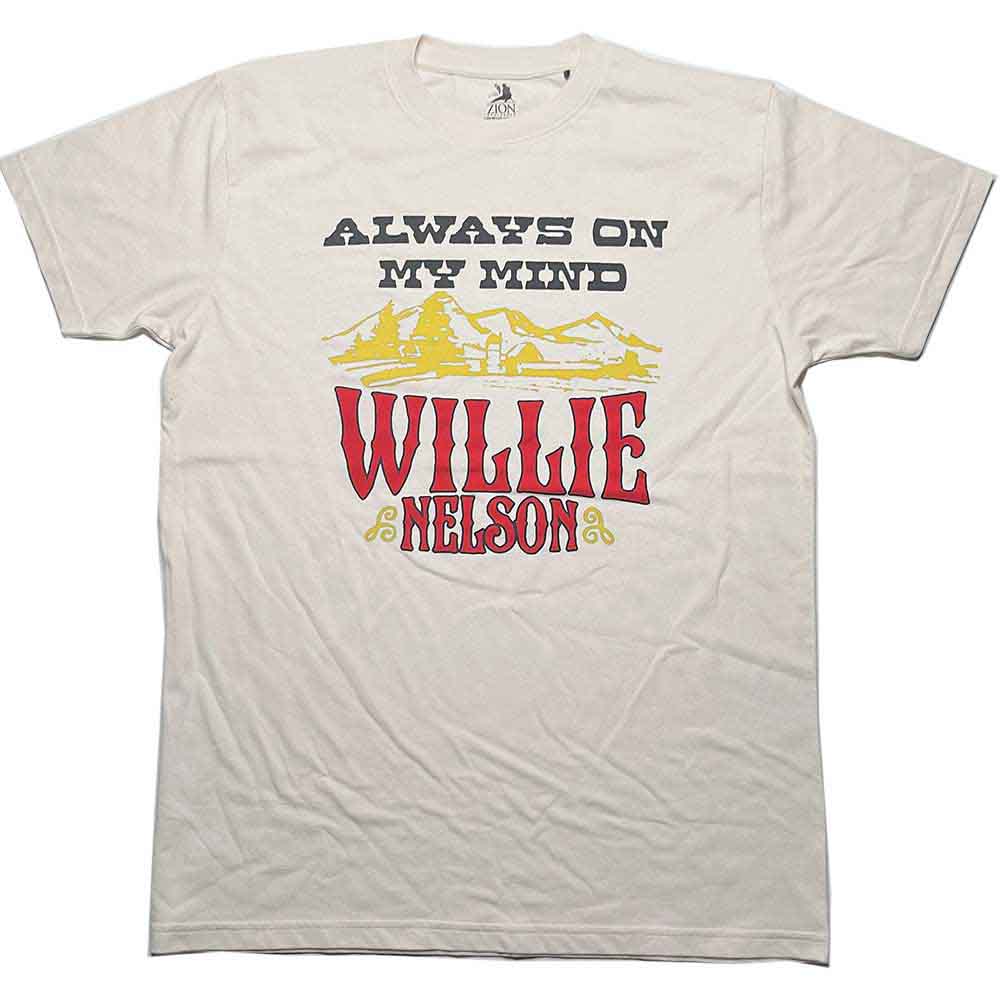 Black t-shirt featuring Willie Nelson and lyrics from "Always On My Mind".