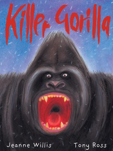 Book cover: angry gorilla with open mouth and sharp teeth.