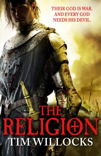 Book cover featuring a blood-stained knight in armor with a sword against a battlefield.
