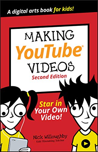 Book cover for Making YouTube Videos Second Edition featuring cartoon characters on red background.