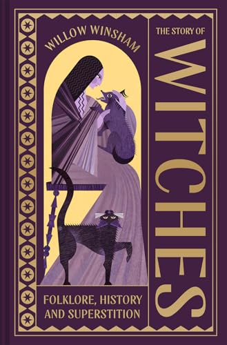 Book cover: woman with black cat, titled "The Story of Witches".