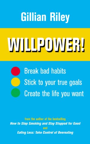 Book cover: "Willpower" by Gillian Riley, with yellow, red, and green dots.