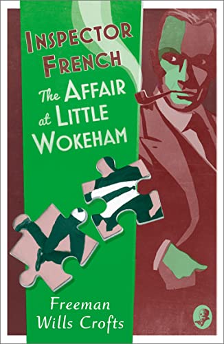 Vintage book cover featuring Inspector French and puzzle pieces.