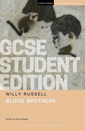 Blood Brothers" GCSE student edition cover with two shadowed faces.
