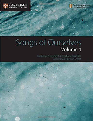 A poetry anthology cover featuring a black banner with "Songs of Ourselves Volume 1" text.