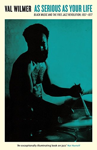 Book cover featuring a man playing drums, with blue-toned image and text overlay.