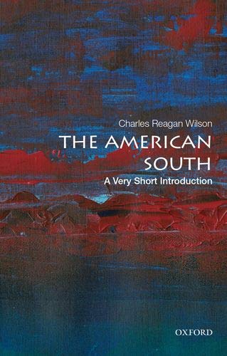 Book cover: "The American South" with abstract red and blue artwork.