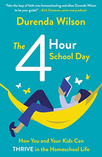 Book cover: person reading in a hammock, title "Four Hour School Day.