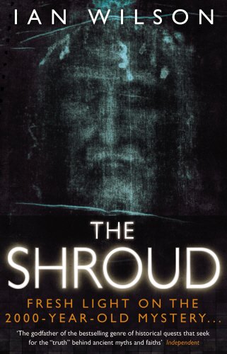 Book cover for The Shroud by Ian Wilson featuring a ghostly face on fabric.