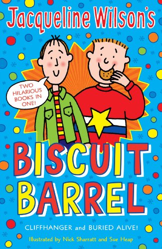 Book cover for "Biscuit Barrel" by Jacqueline Wilson, featuring two cartoon boys.