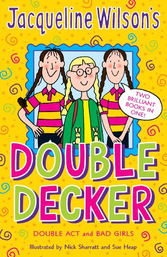 Book cover: three girls illustrated within a blue, patterned frame.