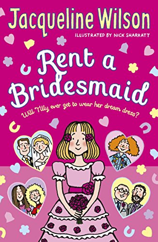 Book cover withL with a girl in a pinkL pink dress and heart-shaped portraits.