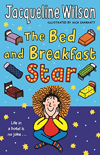 "The Bed and Breakfast Star" book cover featuring a cartoon girl surrounded by beds.