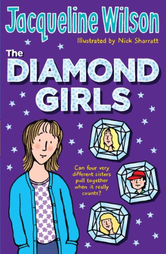 Book cover for The Diamond Girls featuring an illustration of four sisters on purple.