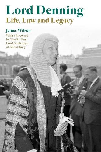 Book cover featuring Lord Denning in judicial robes, black and white portrait.
