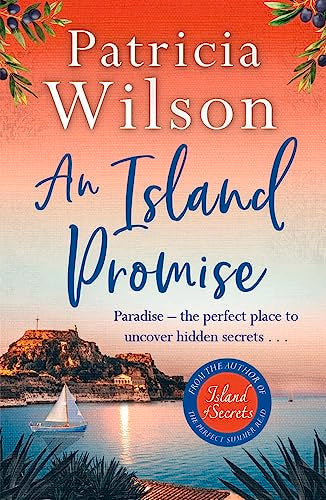 Book cover: “An Island Promise” by Patricia Wilson, featuring a coastal scene.