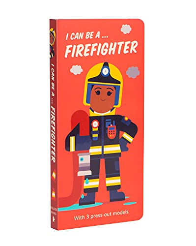 Board book cover featuring an illustrated firefighter with a hose.
