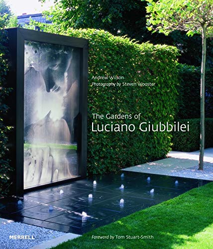 Book cover featuring a modern garden with a large mirror and a green hedge.