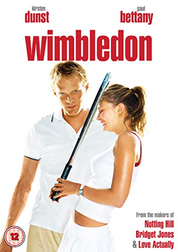 DVD cover for "Wimbledon" featuring a man and woman in tennis attire.