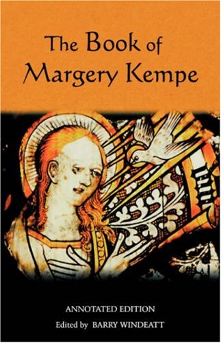Book cover: "The Book of Margery Kempe" with medieval illustration.